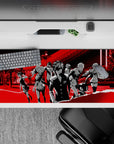 Persona 5 anime mouse pad 36x16 inches featuring Joker and team in bold red-and-black design, perfect for any desk.