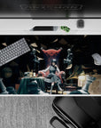 40x20 inches mouse pad with Yoru, the War Devil, in a grand study with chess pieces and knighted guardians for strategic anime power.