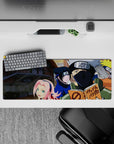 Naruto anime mouse pad 32x12 inches featuring Team 7: Naruto, Sasuke, Sakura, and Kakashi in vibrant, nostalgic style.