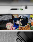 Anime desk pad 36x16 inches featuring Team 7 from Naruto: Naruto, Sasuke, Sakura, and Kakashi in a nostalgic style.