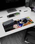 Anime mouse pad featuring Team 7 from Naruto, size 32x12 inches. Naruto, Sasuke, Sakura, and Kakashi in vibrant colors.