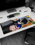 Anime mouse pad featuring Team 7 from Naruto, size 36x16 inches. Bright colors, nostalgic style with Naruto, Sasuke, Sakura, and Kakashi.