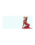 Mouse pad featuring Asuka Langley Shikinami design, 28x12 inches, with her red plugsuit against a soft background for a subtle, confident vibe.