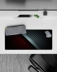 28x12 inches mouse pad with sleek carbon fiber patterns and a dynamic red and black design, perfect for adding an edgy, sophisticated touch to your workspace.