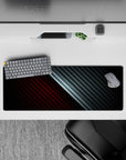 32x12 inches mouse pad with carbon weave patterns and a diagonal red and black design, adding a modern, high-tech edge to your desk.