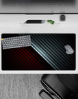 32x16 inches mouse pad with bold carbon fiber patterns and a sleek red and black design, adding a modern, high-tech touch to your workspace.