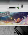 36x16 inches desk pad with the Going Merry from One Piece, reflecting nostalgia and dreams as it sails through a serene, cloud-filled sky.