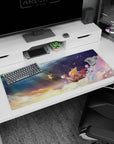 Artistic 36x16 inches desk pad with the Going Merry from One Piece, blending magical adventure and nostalgia in a dreamy sea of clouds design.