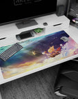 Large 40x20 inches desk pad featuring the Going Merry from One Piece, embodying adventure, nostalgia, and dreams in a peaceful, dreamy design.