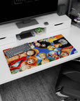 Friendship and adventure design on 32x16 mouse pad brings One Piece's iconic crew to life vividly