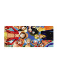 Streamlined Straw Hat Pirates mouse pad 28x12 featuring Luffy Zoro Nami Sanji for bold workspace flair