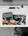 Compact 28x12 mouse pad highlights Midoriya's complexity with a striking hero-themed design