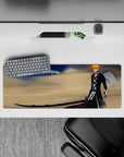 32x12 inches mouse pad with Ichigo Kurosaki and ultimate Zangetsu, desert winds, and deep blues for a powerful Bleach effect.