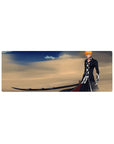 Compact 32x12 inches mouse pad with Ichigo, ultimate Zangetsu, and desert winds for a striking, determined anime design.
