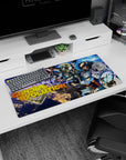 Mobile Suits charging through space with sparks and stardust anime mouse pad 32x16 inches.