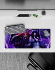 28x12 inches mouse pad with Ainz Ooal Gown and Albedo, featuring their intense aura and commanding presence in a bold design.