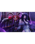 Desk pad featuring Ainz Ooal Gown and Albedo, 40x20 inches, showcasing their powerful, dark aura with a majestic, magical design.