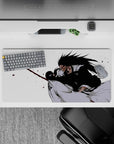 32x16 inches mouse pad with Kenpachi Zaraki and Unohana Retsu, capturing the raw intensity and unrelenting combat of their legendary duel.