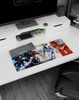 28x12 inches Gundam Wing mouse pad featuring Wing Gundam Zero with Heavyarms, Deathscythe, Sandrock, Shenlong.