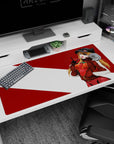 Neon Genesis Evangelion 40x20 desk mat featuring Asuka’s confident pose, signature eyepatch, and bold, rebellious aesthetic