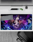 Elegant 32x16 mouse pad combines Albedo's dark fantasy allure with vibrant magical swirls for impact