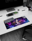 Dynamic Albedo artwork on 28x12 mouse pad perfect for fans of Overlord's captivating and powerful character