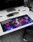 Magical energy artwork on 36x16 mouse pad captures Albedo's grace and strength in stunning detail