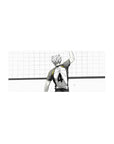 28x12 inches anime mouse pad with volleyball ace from behind, raised arm, bold
