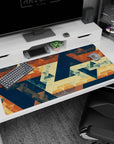 Minimalist design on 40x20 desk mat perfect for adding a blend of modern elegance and retro charm to your setup