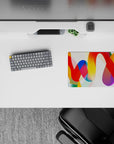 Small-sized 14x10 desk mat with abstract design adds bold, artistic flair to any desk or workspace