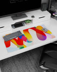 Creative inspiration design on 32x16 desk mat brings Colorful Abstract's vibrant aesthetic to life vividly