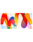 Colorful Abstract Desk Mat 32x16 featuring flowing ribbons for gaming or workspace energy with artistic flair
