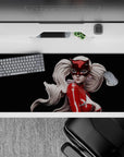 Anime desk pad 36x16 inches featuring Ann Takamaki's Panther persona from Persona 5 in 3D, with red latex and flowing hair.