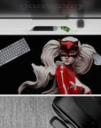 Anime mouse pad 40x20 inches featuring Ann Takamaki's Panther persona from Persona 5 in glossy red and black.