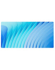 Mouse pad featuring soft blue abstract curves inspired by Windows 11 design, 32x16 inches, perfect for adding calm and elegance to your desk setup.