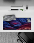 28x12 inches mouse pad with intricate fiber wave designs in bold colors, blending creativity and calm for a balanced desk setup.
