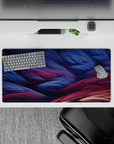 32x16 inches mouse pad with dynamic fiber wave patterns, blending textured motion with vibrant colors for an inspiring desk setup.