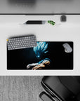 Compact yet detailed 28x12 inch mouse pad showcasing Vegeta's fierce pride and Saiyan strength