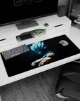 Workspace-ready 36x16 inch desk pad with Vegeta's powerful presence, ideal for Dragon Ball lovers