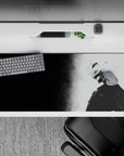 Striking 36x16 desk pad highlights Kaneki’s haunting expression, intricate details, and glowing red eye in stunning visual contrast