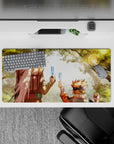 Warm and nostalgic Jiraiya and Naruto 32x16 mouse pad for fans of heartfelt anime moments