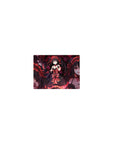 14x10 inches classic anime girl mouse pad with gothic lace dress, twin tails, ribbons, and pistol pose.