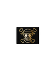 Classic 14x10 inches mouse pad with the Straw Hat Pirates' golden Jolly Roger from One Piece, featuring a sleek golden emblem on a black background.