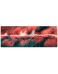 Compact 32x12 inches mouse pad with abstract design, featuring bold red, black, and teal strokes for a powerful and creative workspace energy.