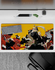 Electrifying 32x16 mouse pad featuring Ichigo Kurosaki and the Soul Reapers in an action-packed battle charge, perfect for an energetic desk setup