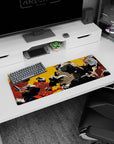 Action-packed 32x12 mouse pad with Ichigo and the Soul Reapers charging into battle, perfect for a bold and energetic desk aesthetic