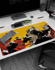 High-energy 40x20 anime desk mat featuring Ichigo Kurosaki and the Gotei 13 in an electrifying battle charge for a bold and action-packed workspace design