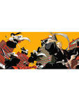 Gotei 13 battle charge 36x16 desk pad with Ichigo and the Soul Reapers in an intense charge, perfect for Bleach fans who love action and power