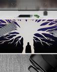 40x20 inches mouse pad with the luminous Paths Tree against a deep midnight sky, capturing the mystery and fate of Attack on Titan.