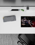 Small-sized 14x10 mouse pad with Albedo design adds dark anime sophistication to any desk or workspace